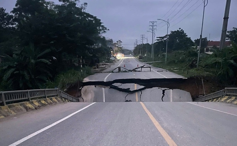 Cầu Tát Luông bị sập sáng 3/10. (Ảnh: Xã Nà Hang)