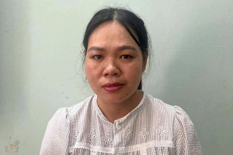 Phạm Thị Thủy tại cơ quan công an (Ảnh: Công an cung cấp).