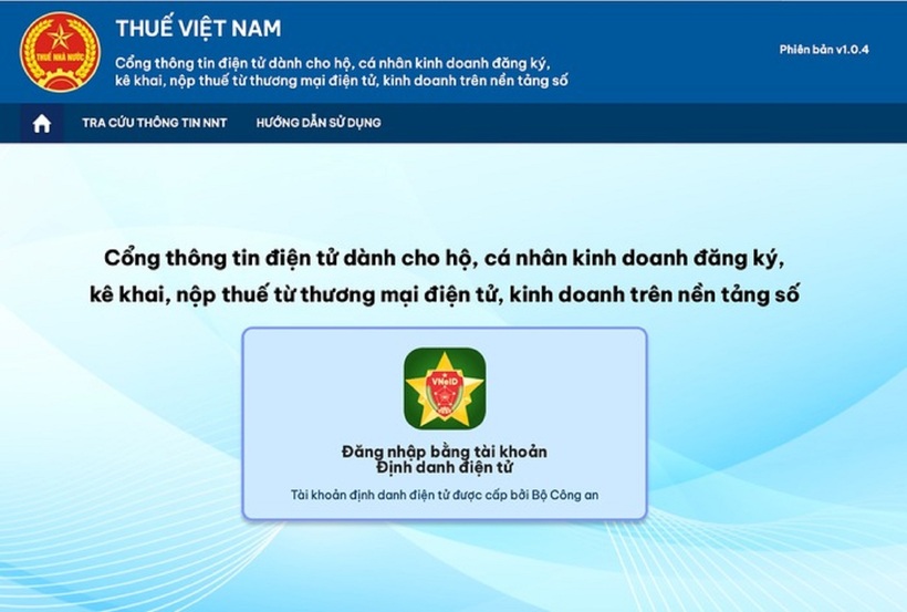 Cổng thông tin điện tử dành cho hộ, cá nhân kinh doanh.