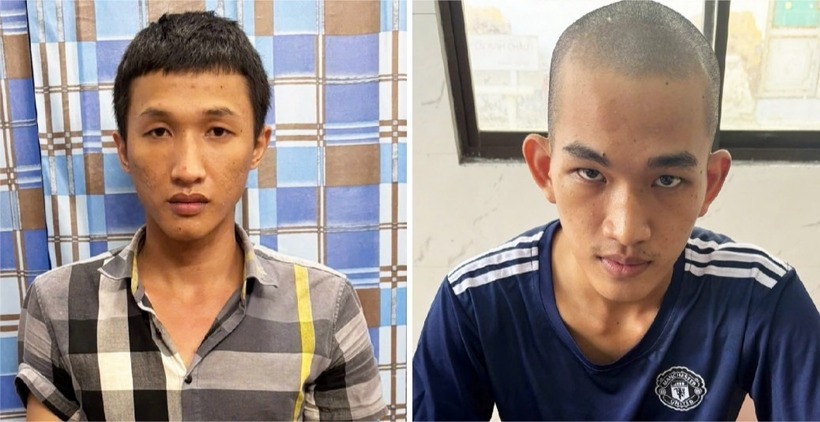 Trần Quốc Anh (bên trái) và Bùi Đăng Khoa. (Ảnh: Cơ quan công an)