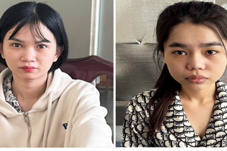 Nguyễn Sang Ngọc Ánh (bên trái) và Nguyễn Thị Thùy Dương. (Ảnh: Cơ quan công an)