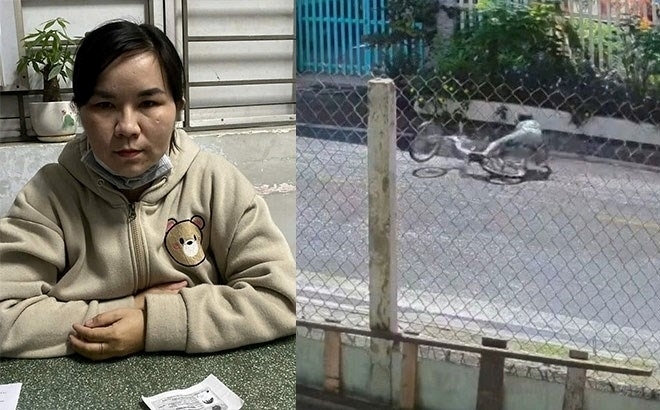 Đối tượng Nguyễn Thị Thanh Tuyền có hành vi cướp giật xấp vé số của bé trai 11 tuổi ở Tây Ninh. Ảnh: Lao động