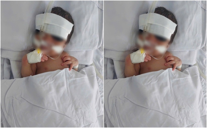 Cháu trai sinh ra tại bệnh viện đa khoa tỉnh Long An bị mẹ bỏ rơi. (Ảnh: Dân trí)