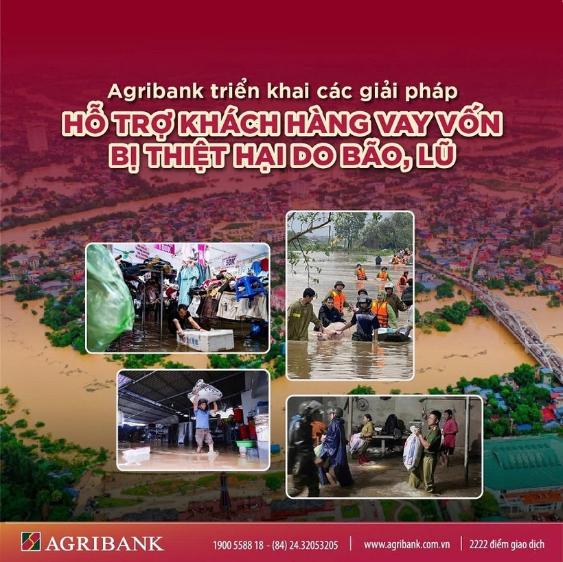 Agribank giảm tới 2%/năm lãi suất cho vay hỗ trợ khách hàng bị ảnh hưởng, thiệt hại do bão, lũ - 1