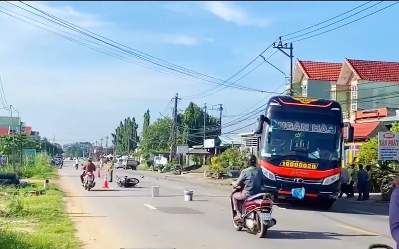 Hiện trường vụ tai nạn. Ảnh: PLO.