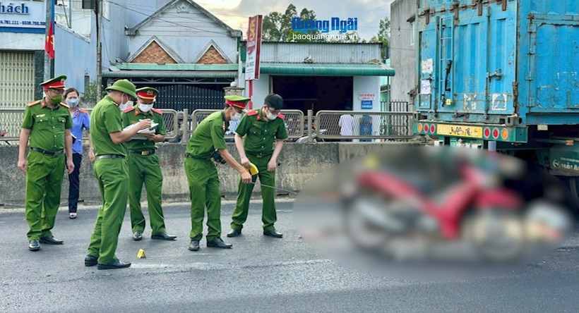 Hiện trường vụ tai nạn. Ảnh: Báo Quảng Ngãi.