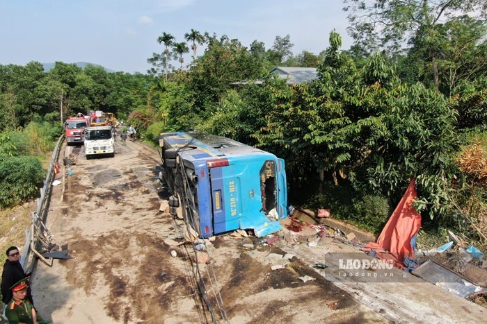 Hiện trường vụ tai nạn. Ảnh: Lao động