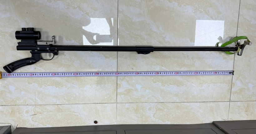 Hai thiếu niên dùng súng ná cao su bắn bi vào xe ô tô.