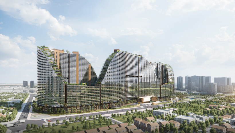 Noble Crystal Riverside có quy mô 12 tòa tháp cao trung bình lên đến 37 tầng và hơn 3000 sản phẩm đa dạng