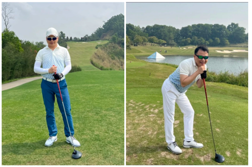 Hình ảnh Shark Bình tại sân golf. Ảnh: Znews