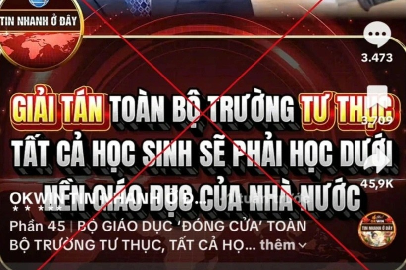 Thông tin sai sự thật đang lan truyền trên mạng xã hội. Ảnh: MOET