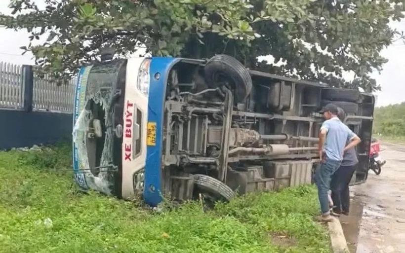 Hiện trường vụ tai nạn. Ảnh: Báo PLO.