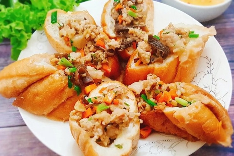 Thành phẩm bánh mì hấp.