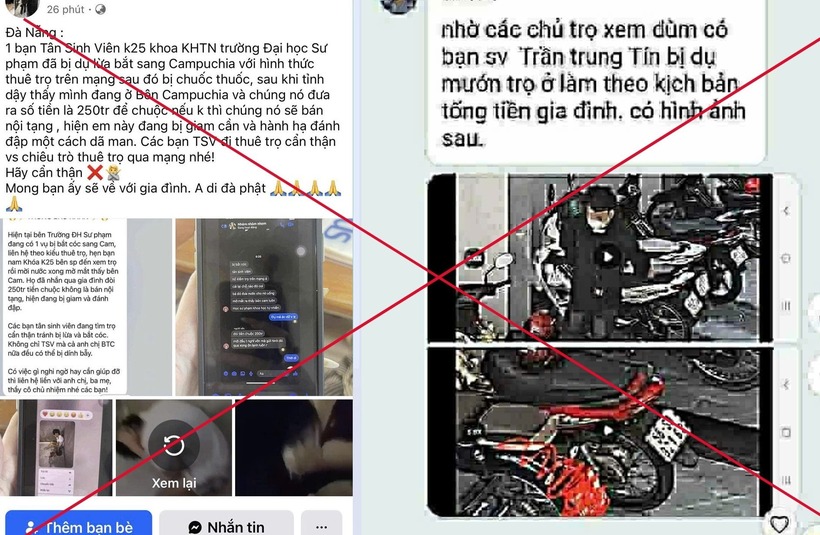 Công an TP Đà Nẵng bác bỏ thông tin sinh viên bị bắt cóc. Ảnh: Vietnamnet.