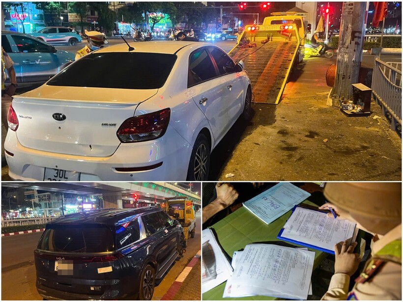 Hai trường hợp điều khiển ô tô vi phạm nồng độ cồn được Đội CSGT đường bộ số 3 phát hiện, tối 18/10.