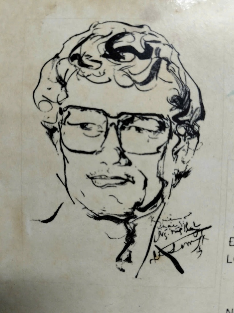 Chân dung nhạc sĩ Nguyễn Đình Bảng qua mỹ thuật. Ảnh: Dân trí