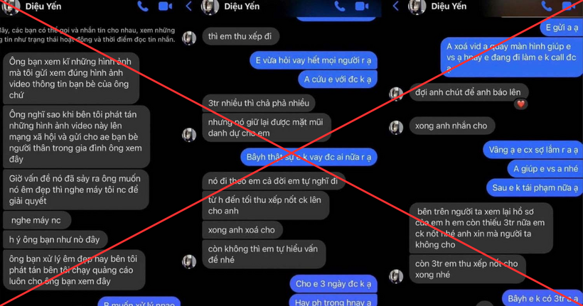 Tin nhắn đe dọa nạn nhân của các đối tượng. (Ảnh: CACC)