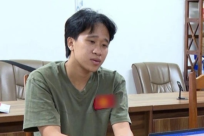 Đào Quang Hà tại cơ quan công an. Ảnh: Công an Thanh Hóa.