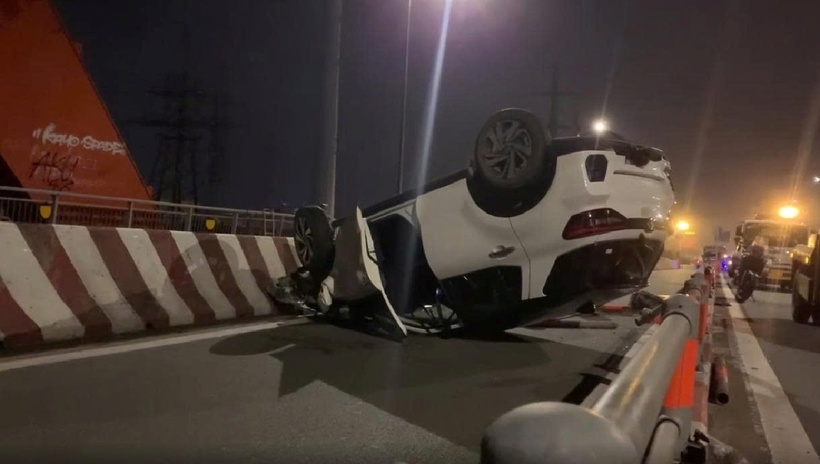 Hiện trường vụ tai nạn. Ảnh: Báo Tiền phong.