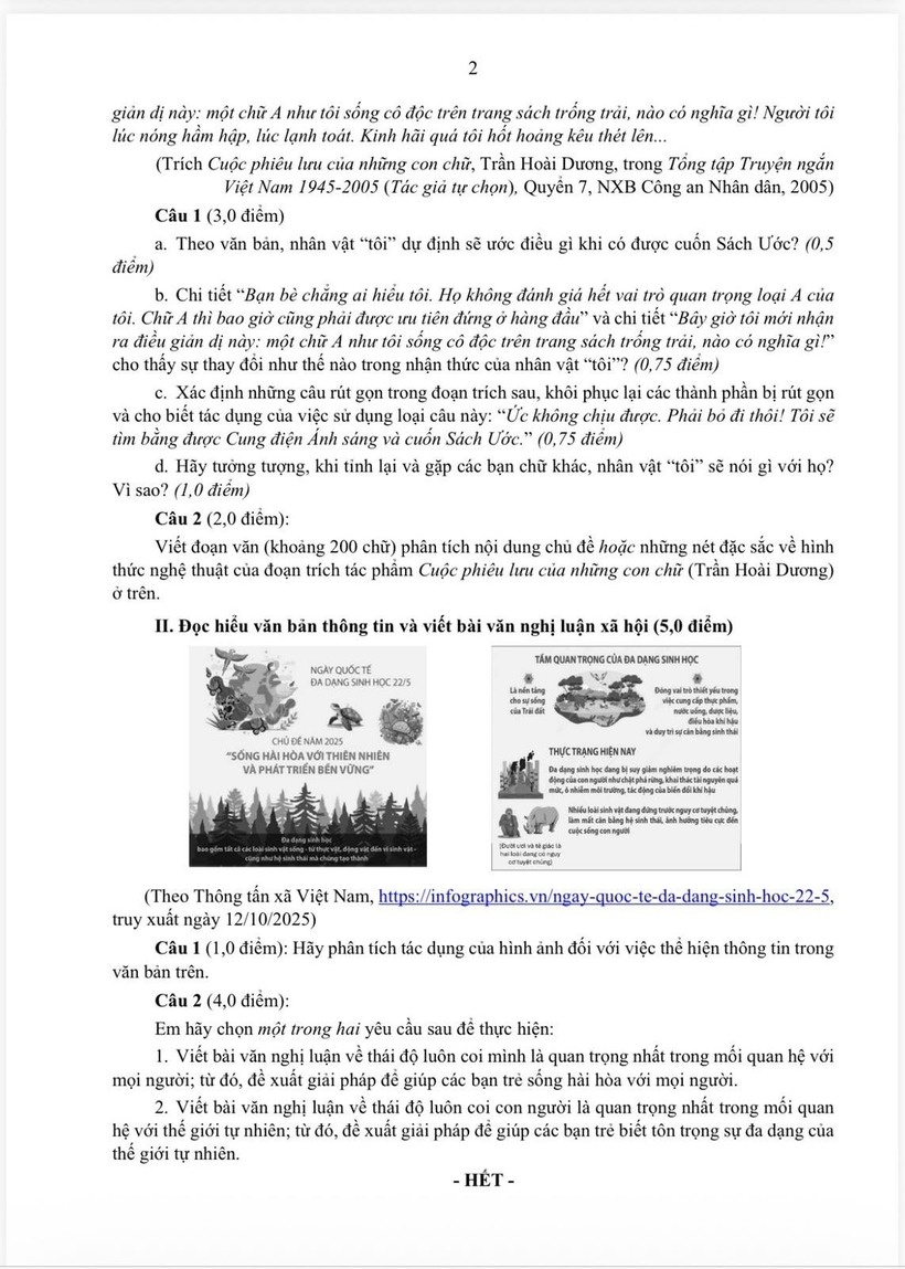 Sở GD&ĐT TP.HCM công bố cấu trúc, đề thi tham khảo vào lớp 10 THPT năm 2026 - 2