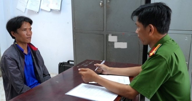 Nguyễn Thành Trung tại cơ quan Công an. Ảnh: Sức khỏe và Đời sống