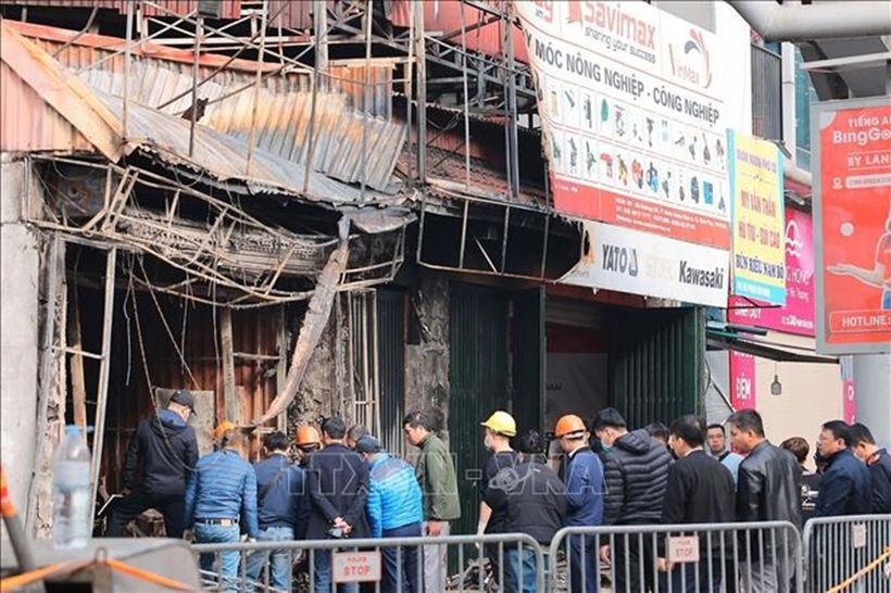 Hiện trường vụ cháy. Ảnh: TTXVN