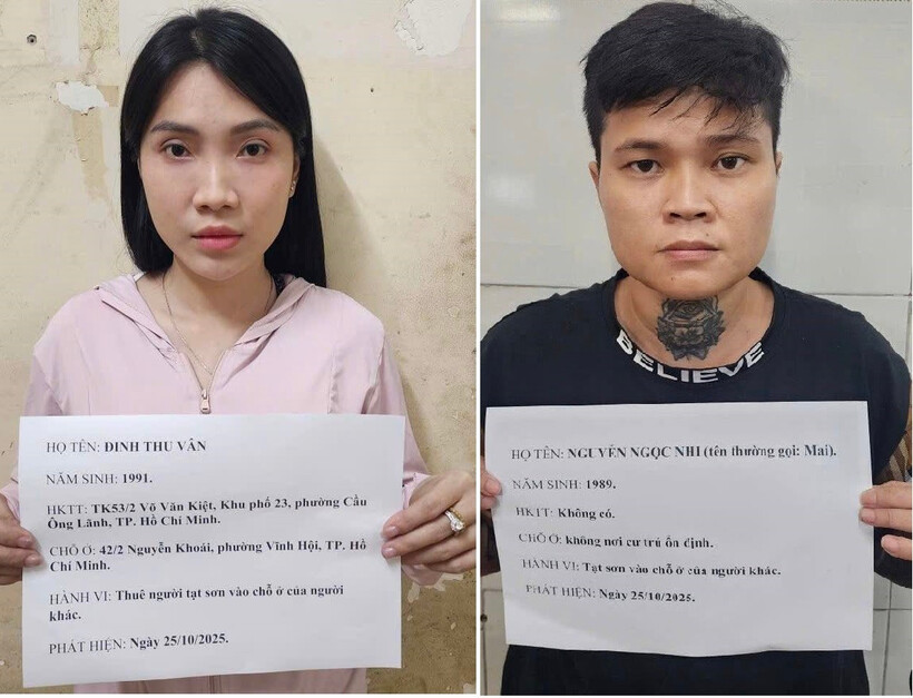 Vân và Nhi tại cơ quan công an. (Ảnh: Cơ quan công an)