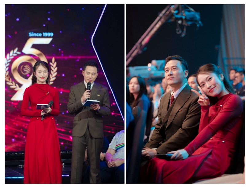 Trước khi trận chung kết bắt đầu, Khánh Vy đã tích cực chia sẻ những hình ảnh từ trường quay S14.