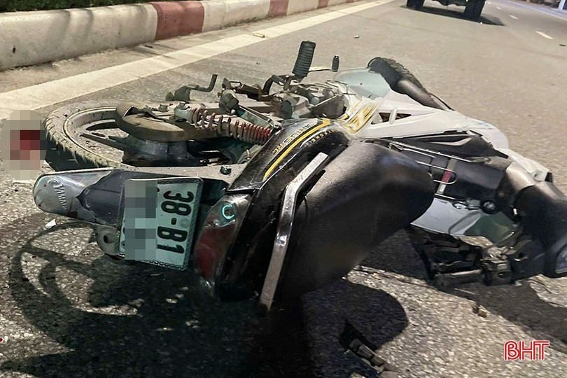 Hiện trường xảy ra vụ tai nạn. Ảnh: Báo Hà Tĩnh.