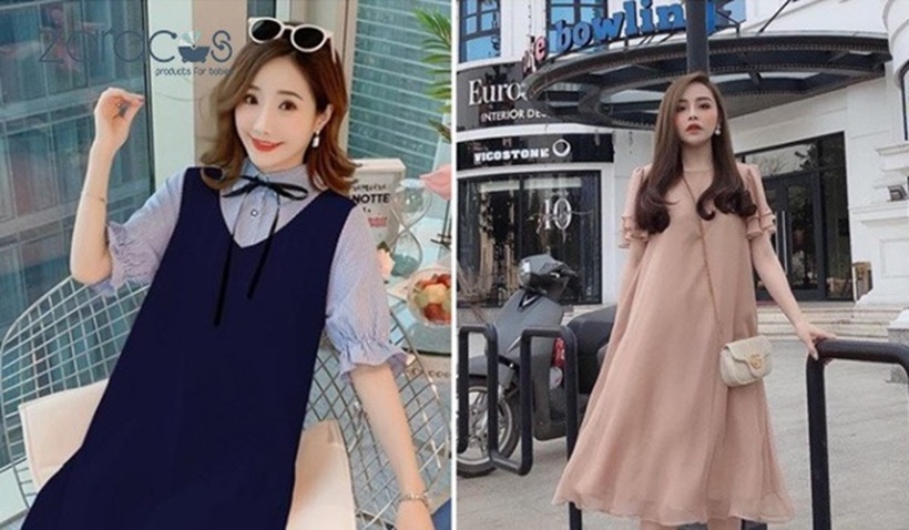 Những chiếc áo sơ mi dáng suông, áo thun cotton hoặc váy liền có phom dáng rộng rãi cũng là lựa chọn lý tưởng.