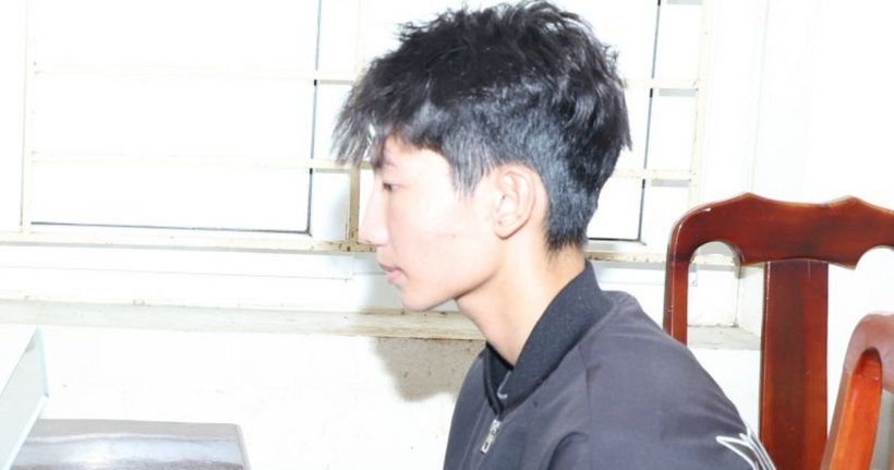 Nguyễn Thành Long tại cơ quan công an. (Ảnh: Công an Ninh Bình)