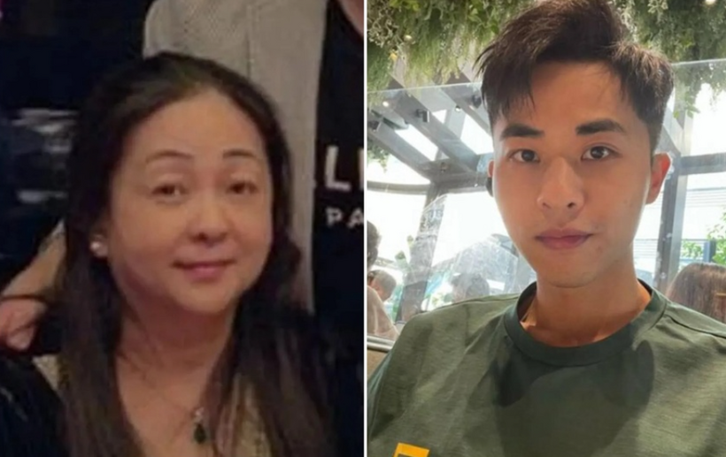 Lý Thụy Hương và con trai Quảng Cảng Trí. Ảnh: Mirror Media.