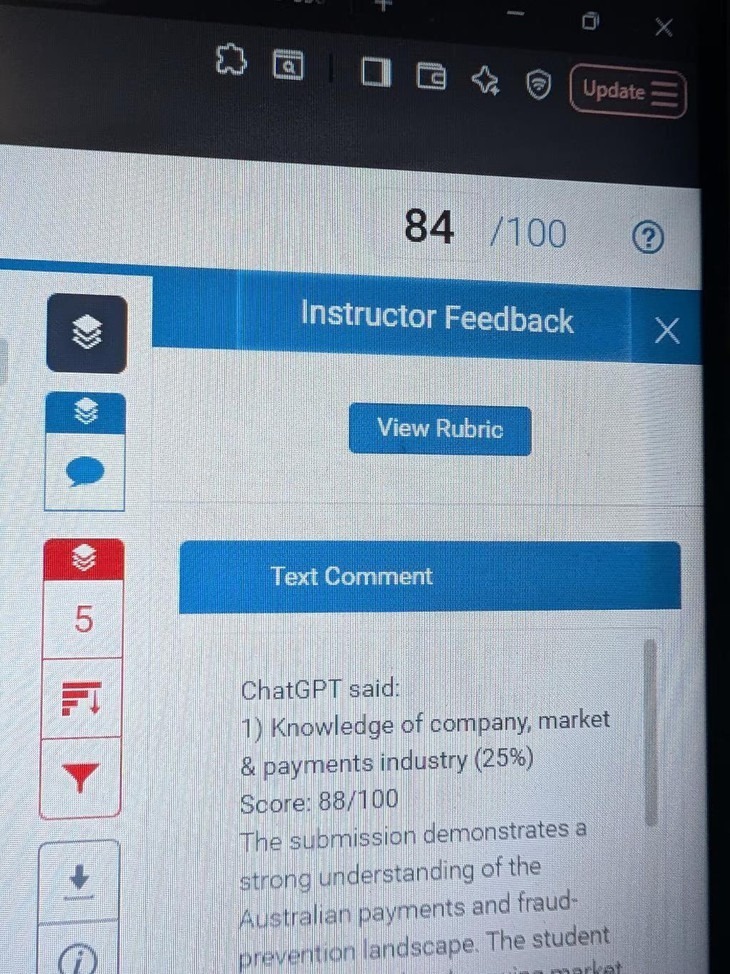 Ảnh chụp màn hình phản hồi đánh giá được cho là do AI tạo ra được đăng lên mạng xã hội X. Ảnh chụp màn hình X/Churgersasx