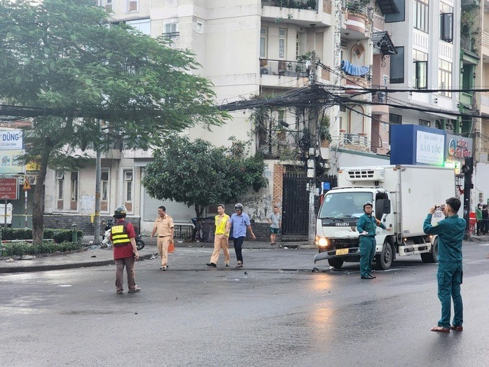 Hiện trường vụ tai nạn giao thông. Ảnh: Người lao động