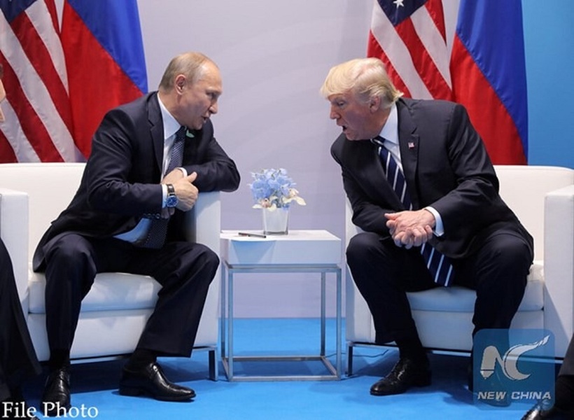 Tổng thống Mỹ Donald Trump và Tổng thống Nga Vladimir Putin. Ảnh: Xinhua