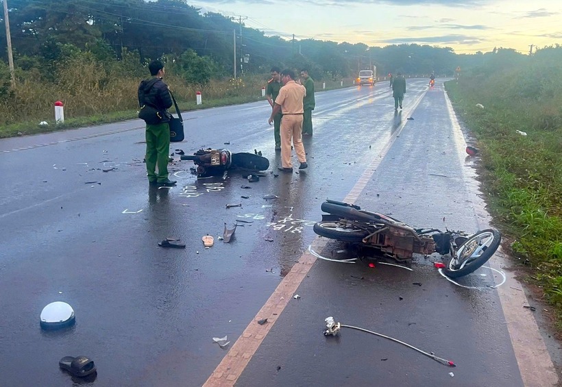 Hiện trường vụ tai nạn. Ảnh: Báo Tiền phong.