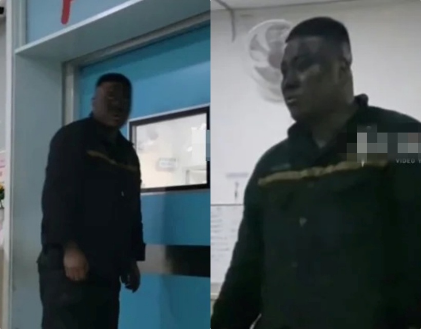 Người đàn ông liên tục đi đi lại lại ngoài hành lang bệnh viện, ánh mắt dõi theo cánh cửa phòng sinh đang khép kín. Ảnh: Saostar.