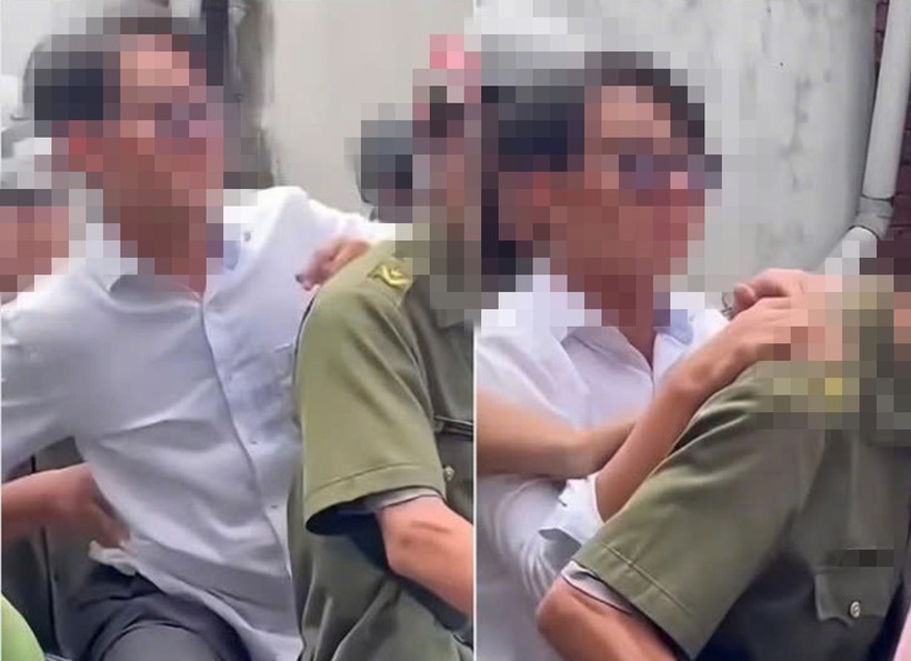 Hình ảnh ông T. được người dân quay video clip đăng tải trên mạng xã hội. Ảnh: VietNamnet