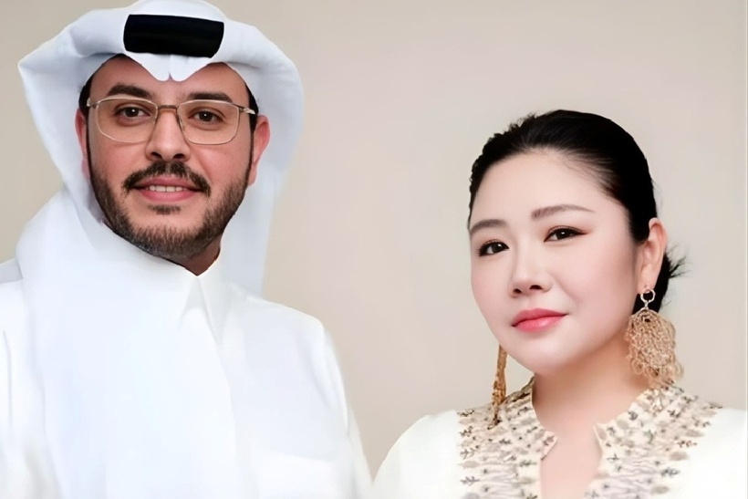 "Chị Thịt Saudi" và chồng. Ảnh: Baidu.