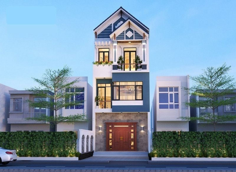Nhà 3 tầng mái Thái hiện đại.