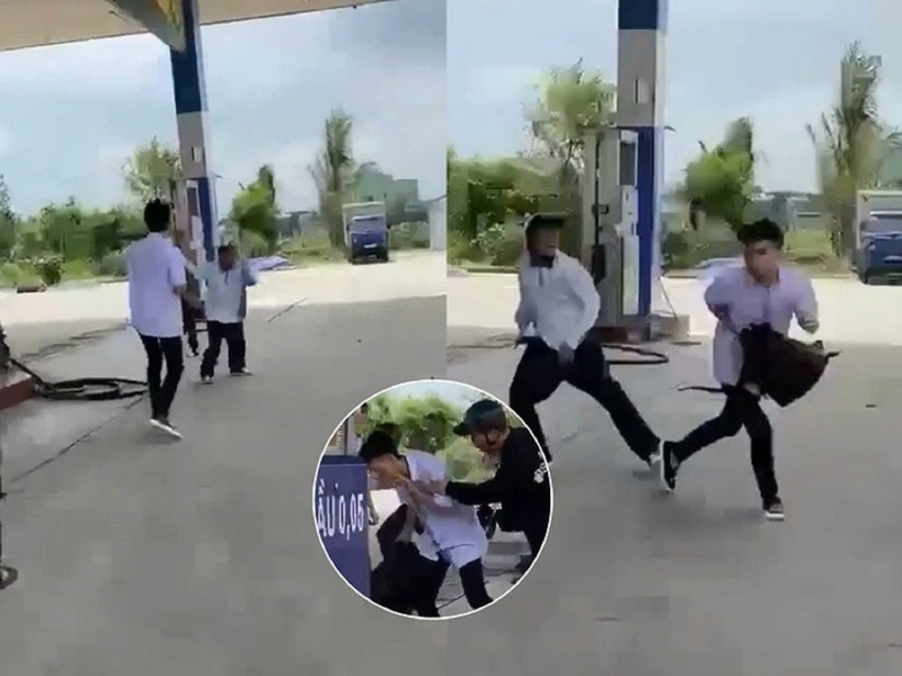 Hiện trường nơi nam sinh Trường THPT Đặng Thai Mai bị đâm tử vong. Ảnh: Người lao động