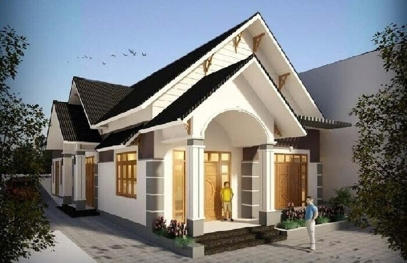 Mẫu nhà cấp 4 mái Thái.