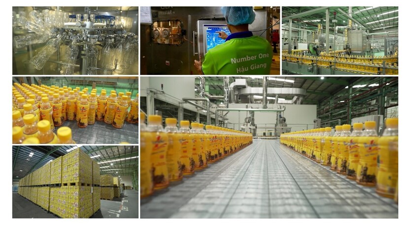 Dây chuyền chiết lạnh vô trùng Aseptic hiện đại tại nhà máy Number 1, nơi mỗi chai nước tăng lực được tạo ra với công nghệ “xanh” tối tân, giữ trọn năng lượng tinh khiết mà không cần chất bảo quản.