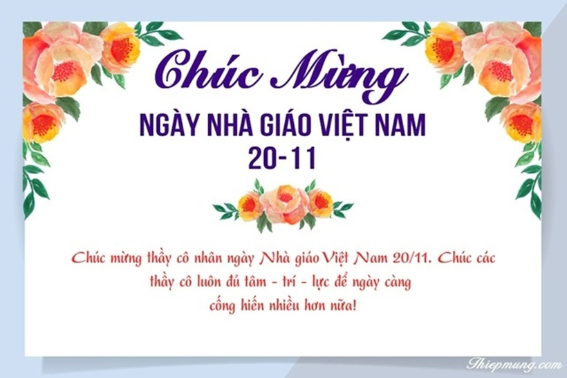 Gợi ý những mẫu thiệp đẹp tặng thầy, cô ngày Nhà giáo Việt Nam 20/11 - 8