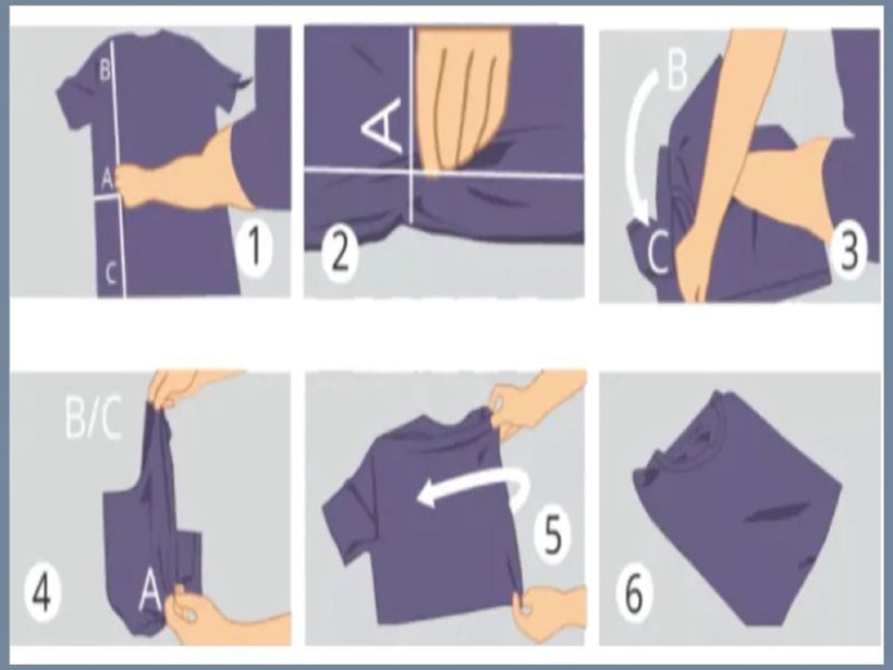 Cách gấp áo thun.