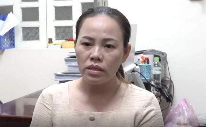 Nguyễn Thị Hồng Bích tại cơ quan điều tra. (Ảnh: Cơ quan công an)