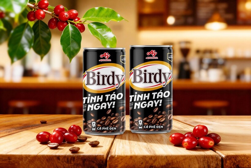Cà phê đen Birdy® phiên bản ít đường.