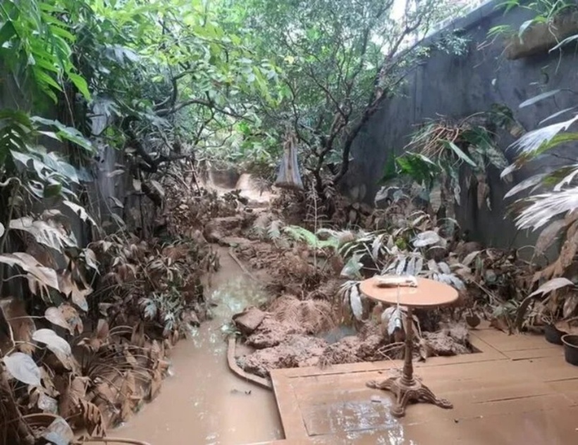 Trận lũ tàn phá nhà nam diễn viên nặng nề.