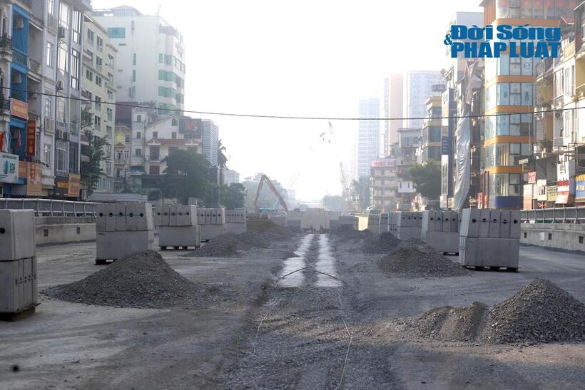 Đến nay, sản lượng thi công dự án hầm chui Kim Đồng - Giải Phóng đã đạt trên 80% giá trị hợp đồng