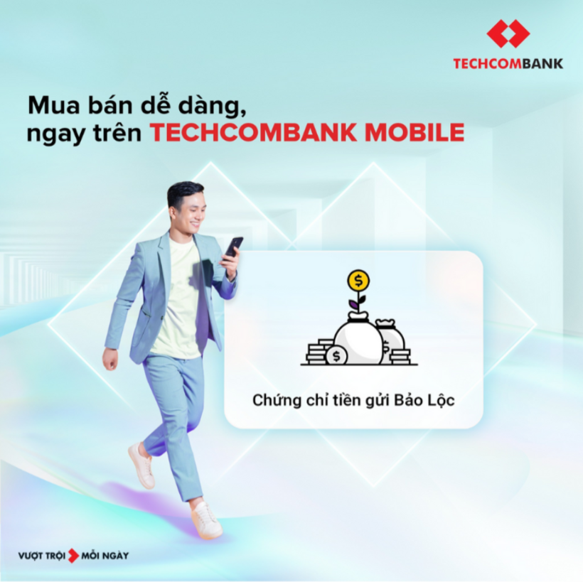 Mua bán Chứng chỉ tiền gửi Bảo Lộc dễ dàng trên Techcombank Mobile